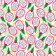 Tkanina 14740 | Dragonfruit pitaya tropical Fruit White background