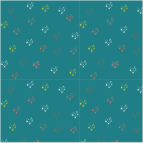 Tkanina 14868 | Dotts on teal