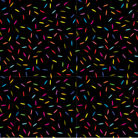 Tkanina 14890 | konfetti neon black Small