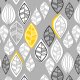 Tkanina  | retro leaves on gray