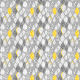 Fabric  | retro leaves on gray