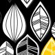 Fabric 14930 | retro leaves on dark