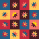 Tkanina 14939 | retro Gwiazdy  i kwadraty LARGE0