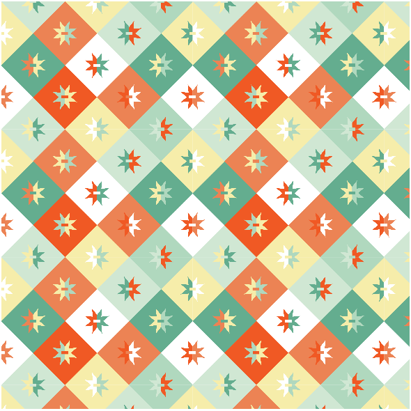 Tkanina 14954 | Geometryczne - mix Pastelowy Small