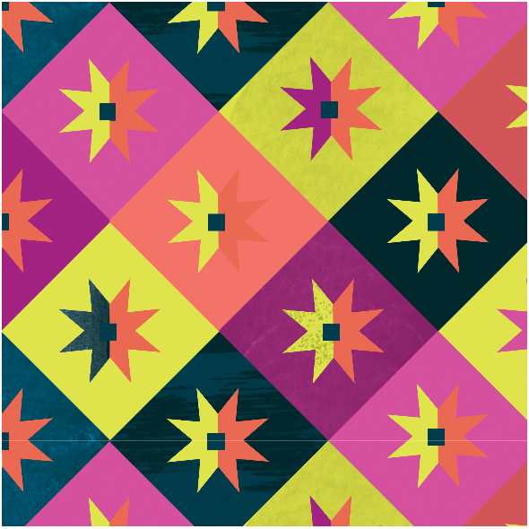 Tkanina 14964 | Geometryczne - mix Purple XL