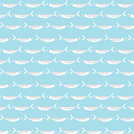 Fabric 14966 | fish  baby blue0