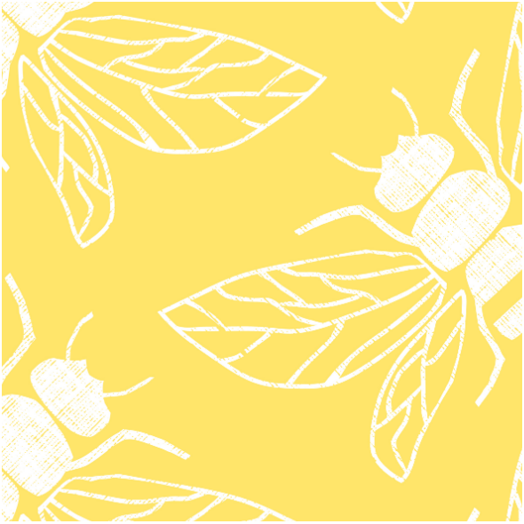 Tkanina 15452 | PollINATOR BEES YELLOW