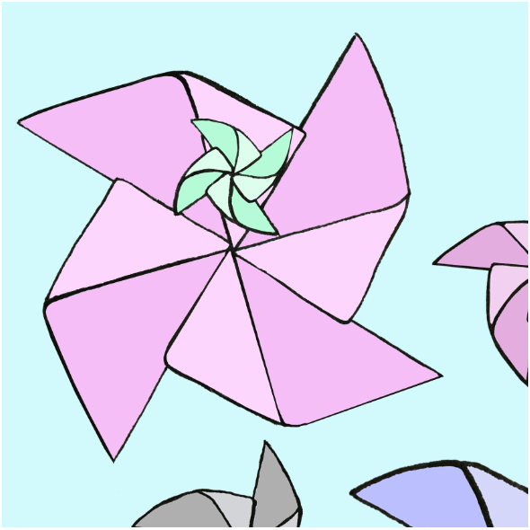 Tkanina 15466 | wiatraczki windmills0