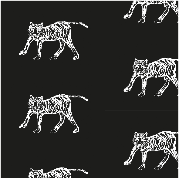 Tkanina 15550 | Tiger 2- BLACK and WHITE pattern