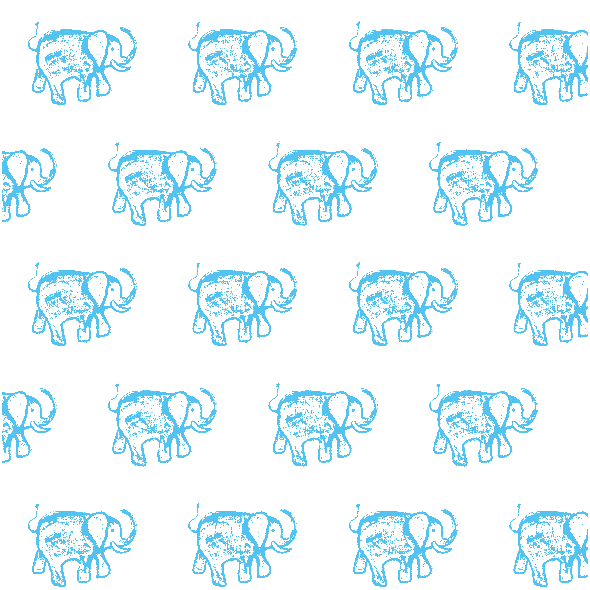 Tkanina 15552 | BLUE ELEPHANT PATTERN FOR KIDS