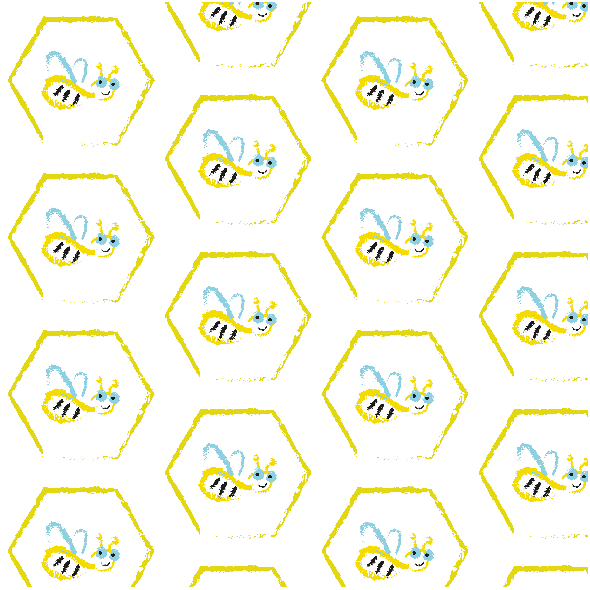 Tkanina 15554 | Busy Bee pattern for kids