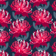 Tkanina 15579 | Waratah Australian Flora Pink Navy