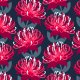 Tkanina 15579 | Waratah Australian Flora Pink Navy