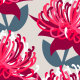 Tkanina 15580 | Waratah Australian Flora Pink Grey