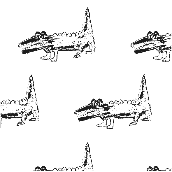 Fabric 15601 | crocodile white-black pattern for kids