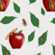 Tkanina 15645 | Szerszenie i jabłuszka