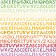 Tkanina 15746 | colorful rainbow alphabet horizontal rows