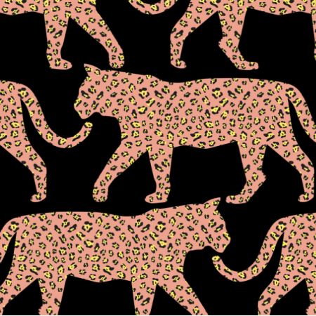 Tkanina 15800 | Jaguar Tiger Animal Print Black