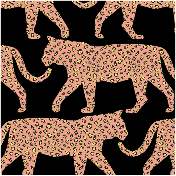 Tkanina 15800 | Jaguar Tiger Animal Print Black