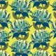Tkanina 15808 | Waratah australian flora blue - Large Scale