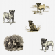 Tkanina 15818 | Psy Mopsy - Pugs Dogs