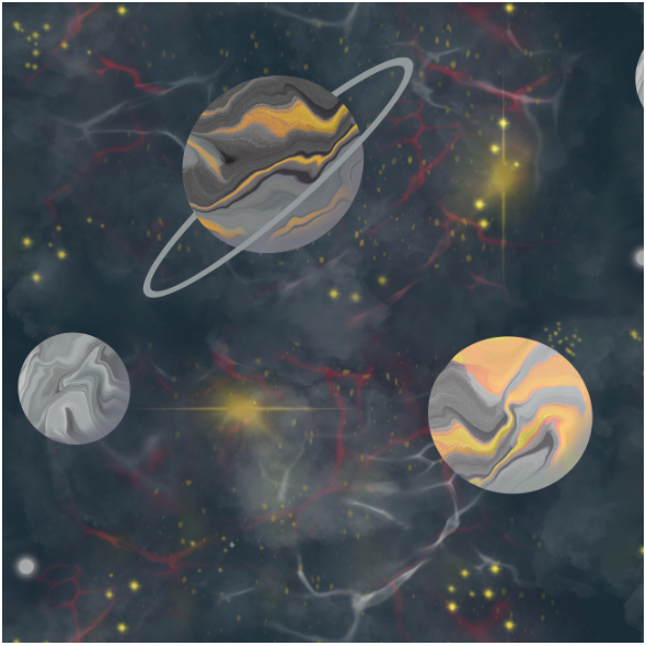 Tkanina 15829 | cosmos