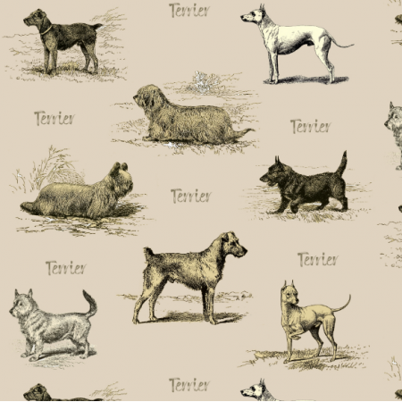 Tkanina 15853 | PSY TERRIERY - English Terrier dogs