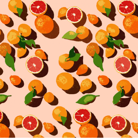 Tkanina 16174 | Oranges on an orange background0