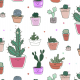 Tkanina 16176 | Funny colors cacti