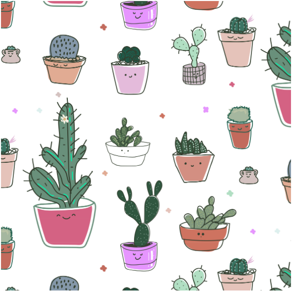 Fabric 16176 | Funny colors cacti