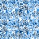 Fabric 16194 | Watercolor cute cats and flowers. adorable botanical pets