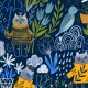 Fabric 16197 | Cats and rain. funny animals in the garden.