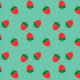 Tkanina 16315 | Truskawka Strawberry on minty0