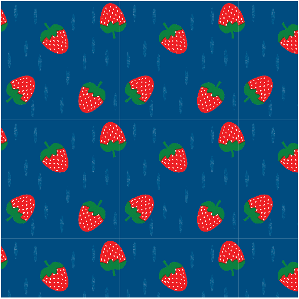 Tkanina 16316 | Truskawka Strawberry navy blue