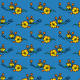 Tkanina 16329 | Kwiaty na Niebieskim