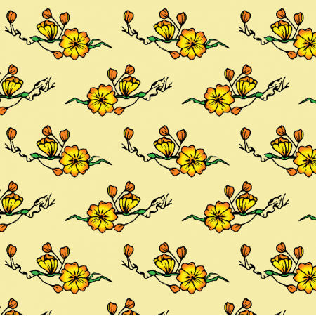 Tkanina 16330 | Kwiaty na żółtym