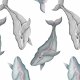 Tkanina 16451 | Wieloryby na białym