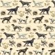 Fabric 16508 | PSY SETERY NA ECRU - SETTER DOGS ON ECRU