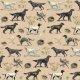 Tkanina 16509 | PSY SETERY NA BEŻOWYM - SETTER DOGS ON BEIGE