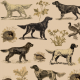 Fabric 16511 | PSY SETERY W BEŻU - SETTER DOGS on light brown