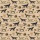 Fabric 16511 | PSY SETERY W BEŻU - SETTER DOGS on light brown