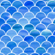 Fabric 16588 | Blue watercolor scales