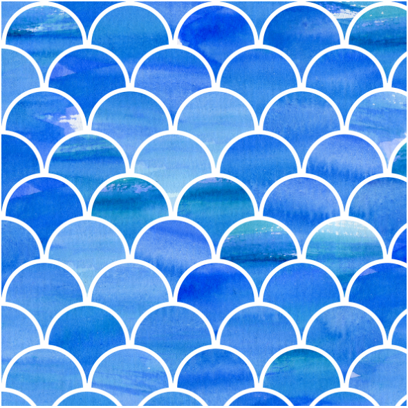 Fabric 16588 | Blue watercolor scales