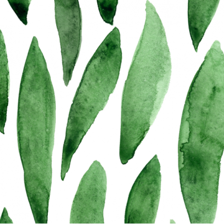 Tkanina 16590 | Green watercolor leaves