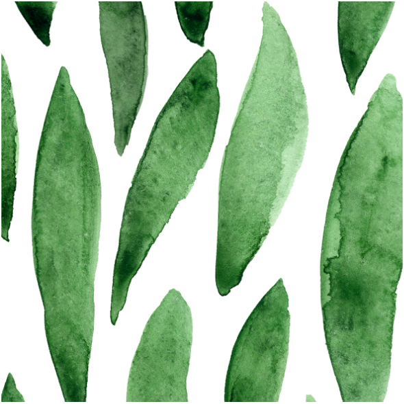 Fabric 16590 | Green watercolor leaves