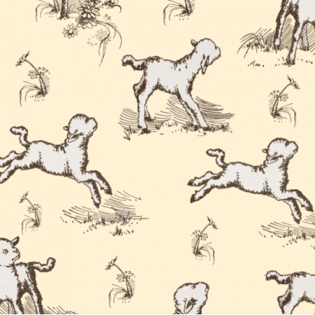 Fabric 16627 | OWIECZKI na kremowym tle