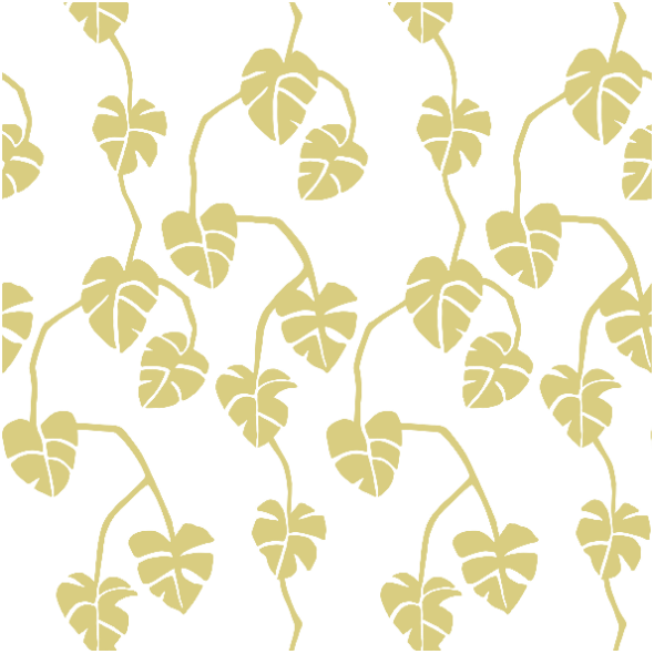 Tkanina 16847 | monstera - green mustard