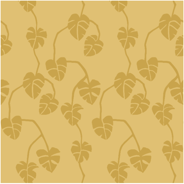 Fabric 16848 | monstera - honey mustard