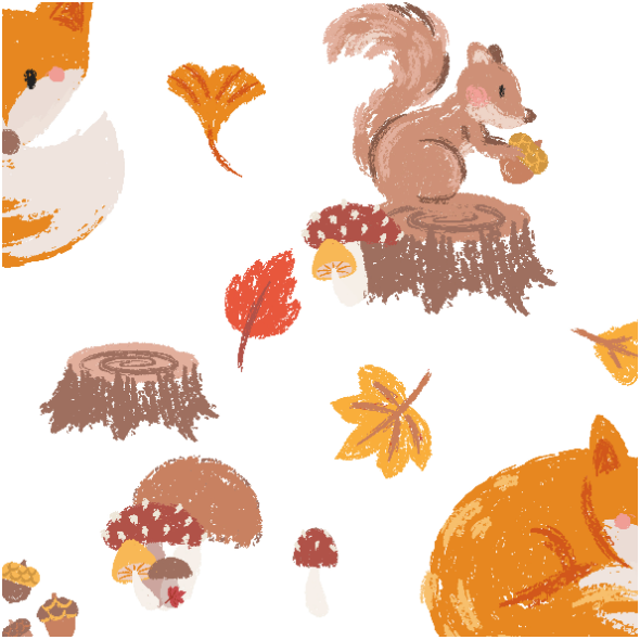 Fabric 16907 | Foxes and mushrooms_001