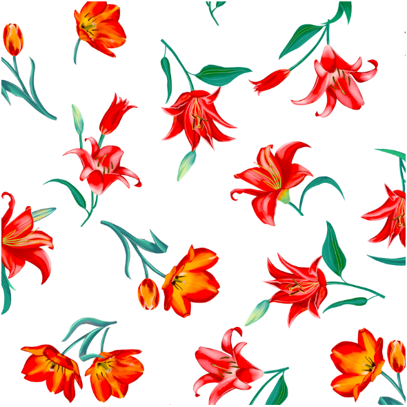 Tkanina 17131 | Tulipany na białym tle